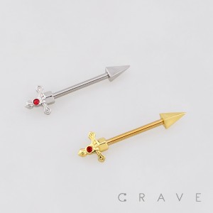 MEDIEVAL SHARP SWORD DAGGER 316L SURGICAL STEEL NIPPLE RING